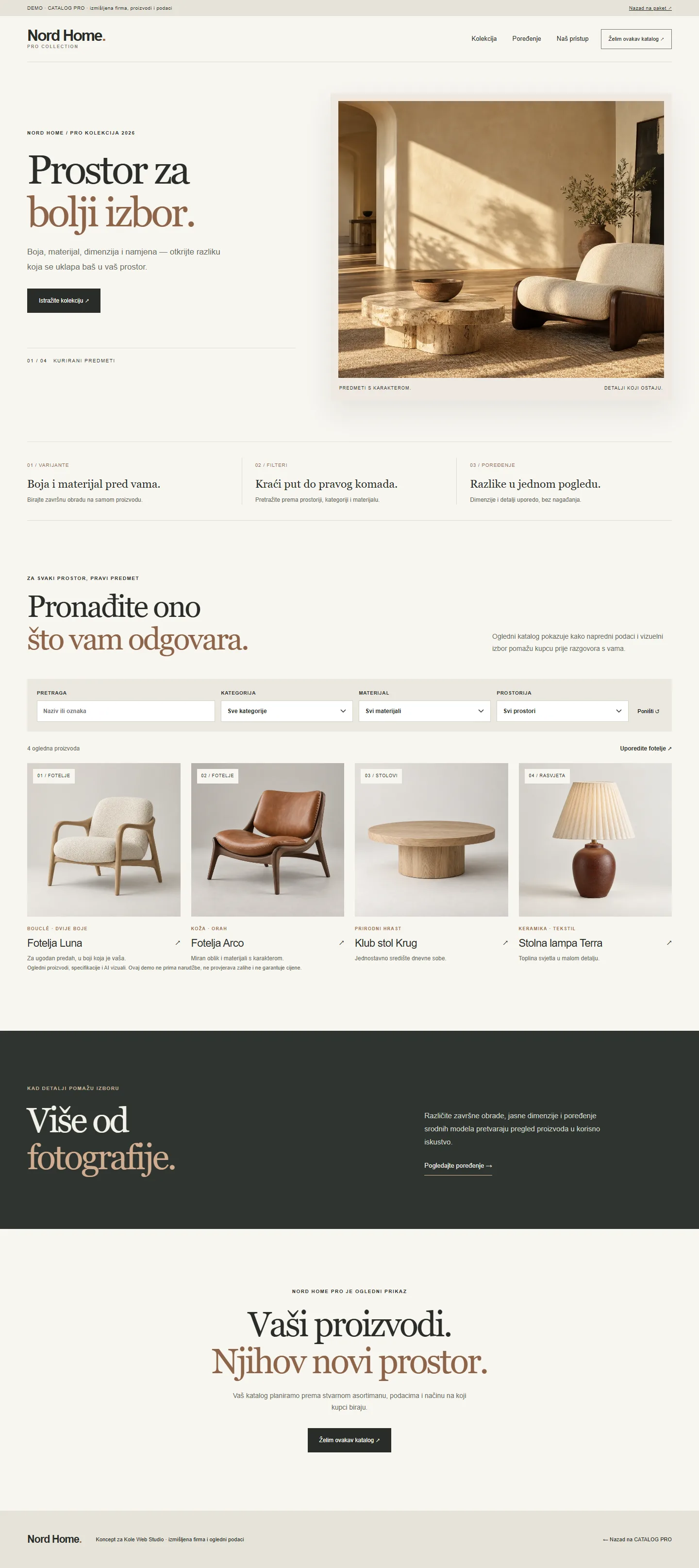 Nord Home PRO — snimak stvarne početne stranice